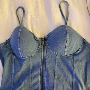 No Boundaries Blue and White Striped Top